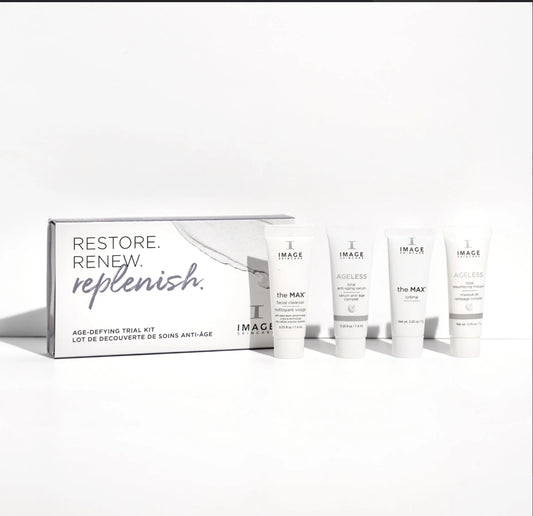 RESTORE. RENEW. REPLENISH age defying trail kit IMAGE